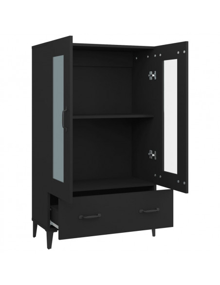 Credenza Nera 70x31x115 cm in Legno Multistrato