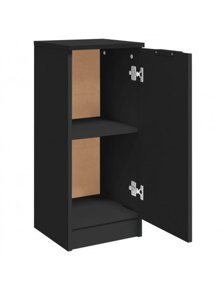 Credenze 2 pz Nere 30x30x70 cm in Legno Multistrato