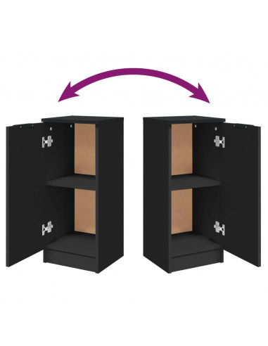 Credenze 2 pz Nere 30x30x70 cm in Legno Multistrato