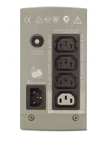 APC Back-UPS CS 325 w/o SW gruppo di continuità (UPS) 0,325 kVA 210 W