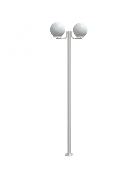 Lampade da Terra per Esterni 3pz Argento 215cm in Acciaio Inox
