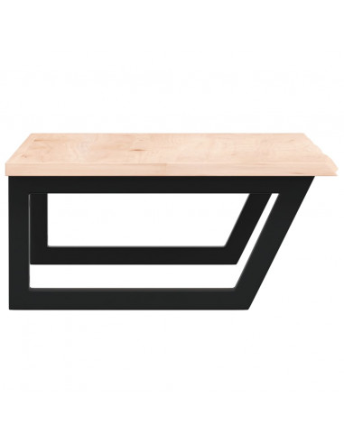 Ripiano a Parete per Lavabo in Acciaio e Massello di Rovere