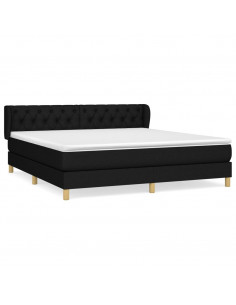 Giroletto a Molle con Materasso Nero 160x200 cm in Tessuto 2