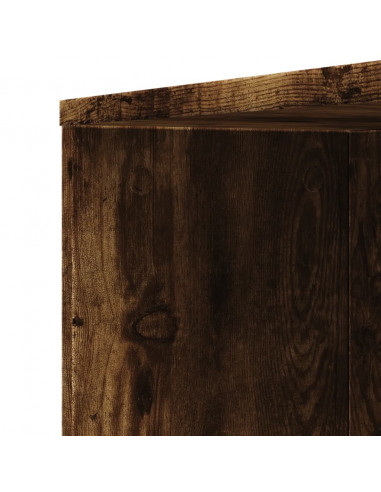 Armadietto da Bagno Stretto con Ruote Rovere Fumo in Truciolato