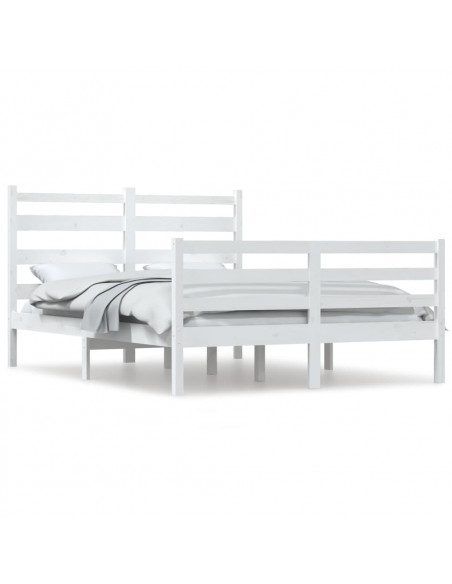 Giroletto in Legno Massello di Pino 140x200 cm Bianco