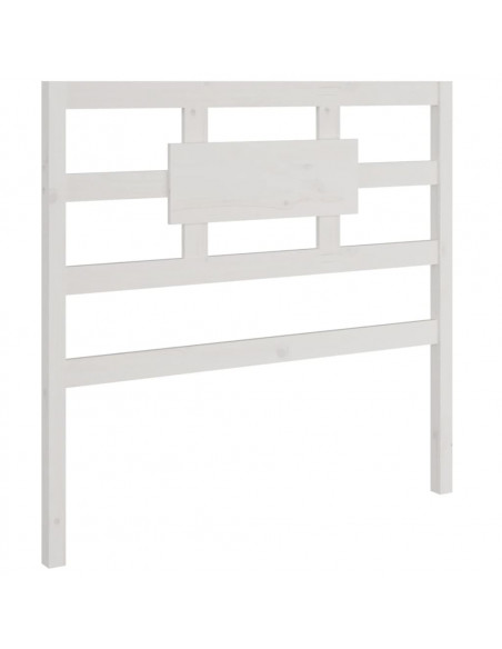 Testiera per Letto Bianca 95,5x4x100 cm Legno Massello di Pino
