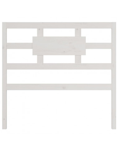 Testiera per Letto Bianca 95,5x4x100 cm Legno Massello di Pino