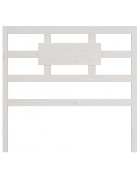Testiera per Letto Bianca 95,5x4x100 cm Legno Massello di Pino