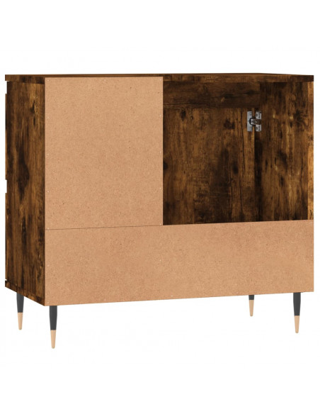 Armadietto Bagno Rovere Fumo 65x33x60 cm in Legno Multistrato