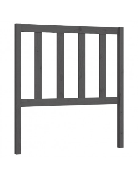 Testiera per Letto Grigia 96x4x100 cm in Legno Massello di Pino