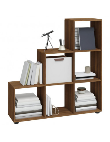 Libreria a Scala Rovere Marrone 107 cm in Legno Multistrato