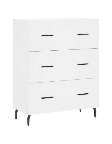 Credenza Bianca 69,5x34x180 cm in Legno Multistrato