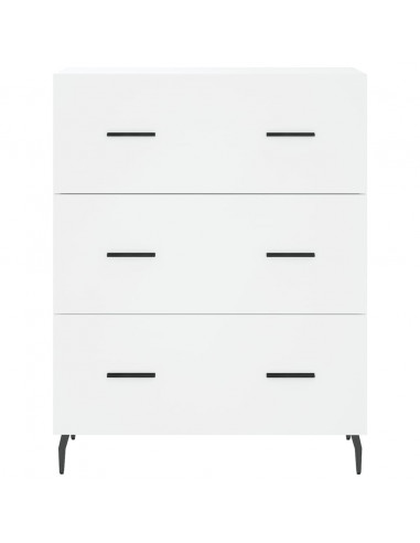 Credenza Bianca 69,5x34x180 cm in Legno Multistrato