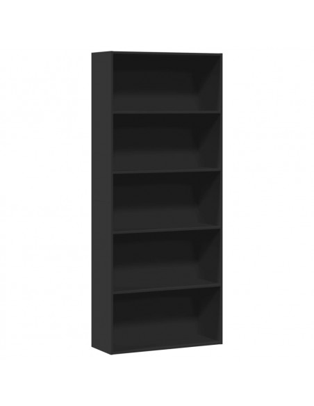 Libreria Nera 80x30x189 cm in Legno Multistrato