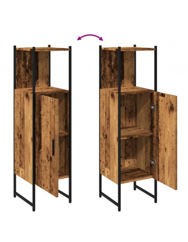 Armadietto Bagno Legno Antico 33x33x120,5 cm Legno Multistrato