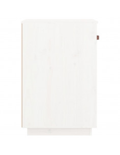 Armadietto da Scrivania Bianco 40x50x75 cm Legno Massello Pino 2