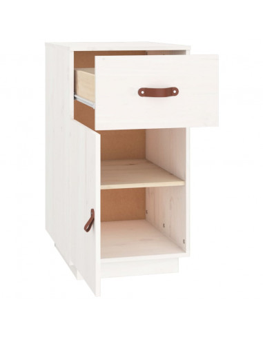 Armadietto da Scrivania Bianco 40x50x75 cm Legno Massello Pino