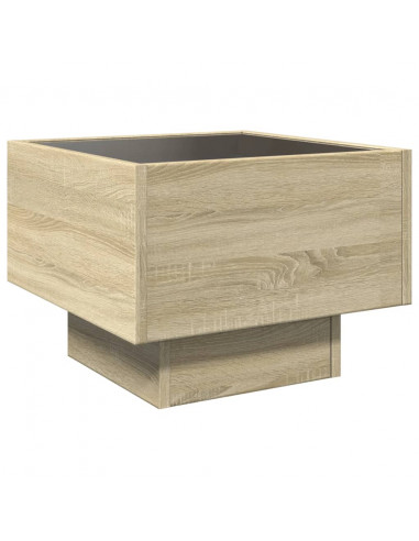 Tavolino con LED Rovere Sonoma 40x40x30 cm in Legno Multistrato