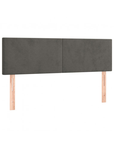 Testiera a LED Grigio Scuro 144x5x78/88 cm in Velluto