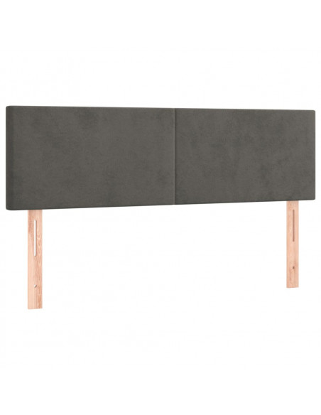 Testiera a LED Grigio Scuro 144x5x78/88 cm in Velluto
