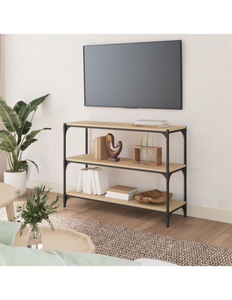 Libreria Rovere Sonoma 100x33x70,5cm Legno Multistrato Acciaio