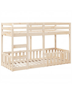 Letto a Castello 90x190 cm in Legno Massello di Pino 2