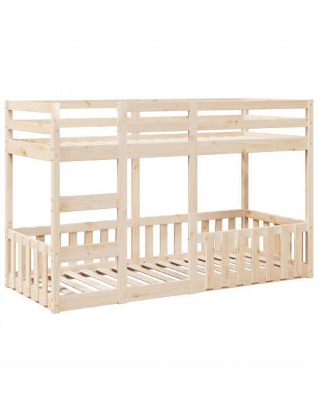 Letto a Castello 90x190 cm in Legno Massello di Pino