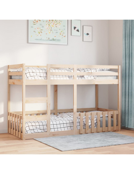 Letto a Castello 90x190 cm in Legno Massello di Pino