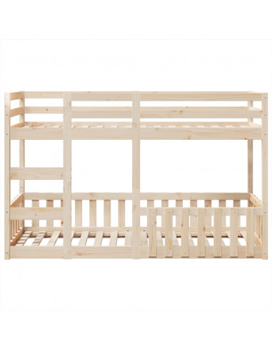 Letto a Castello 90x190 cm in Legno Massello di Pino