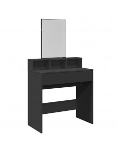 Toeletta con Specchio Nero 80x41x144,5 cm 2