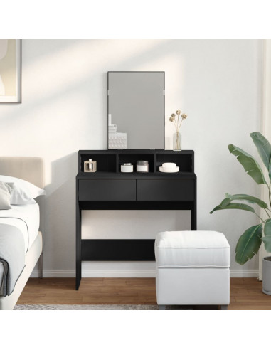 Toeletta con Specchio Nero 80x41x144,5 cm