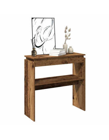 Tavolino Consolle Legno Antico 80x30x80 cm in Truciolato