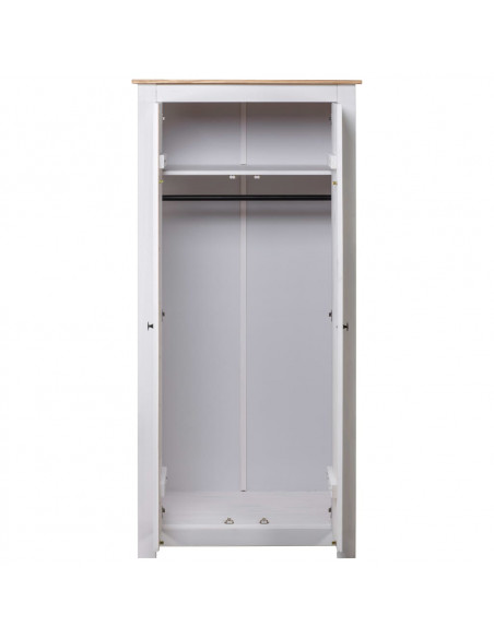 Armadio Bianco 80x50x171,5 cm Legno Massello Pino Panama Range