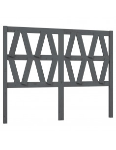 Testiera per Letto Grigia 156x4x100cm in Legno Massello di Pino 2