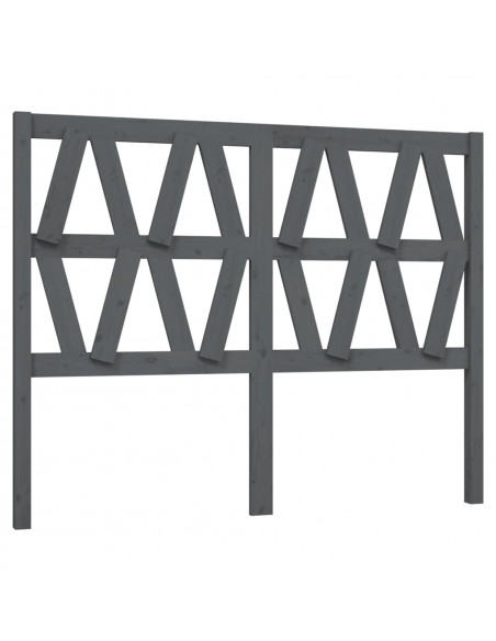 Testiera per Letto Grigia 156x4x100cm in Legno Massello di Pino