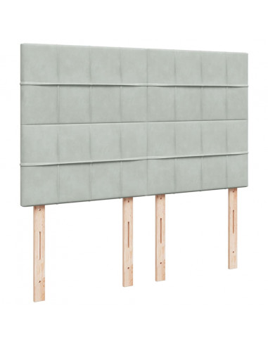 Giroletto a Molle con Materasso Grigio Chiaro 140x200cm Velluto