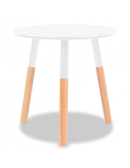 Set Tavolini 2 pz in Legno Massello di Pino Bianchi