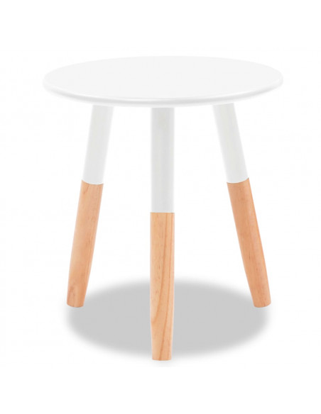 Set Tavolini 2 pz in Legno Massello di Pino Bianchi