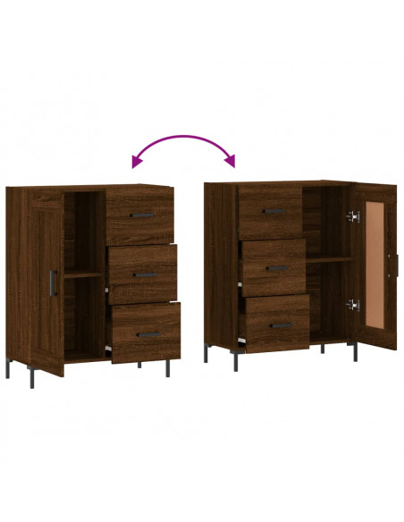 Credenza Rovere Marrone 69,5x34x90 cm in Legno Multistrato
