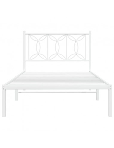 Giroletto con Testiera Metallo Bianco 100x190 cm