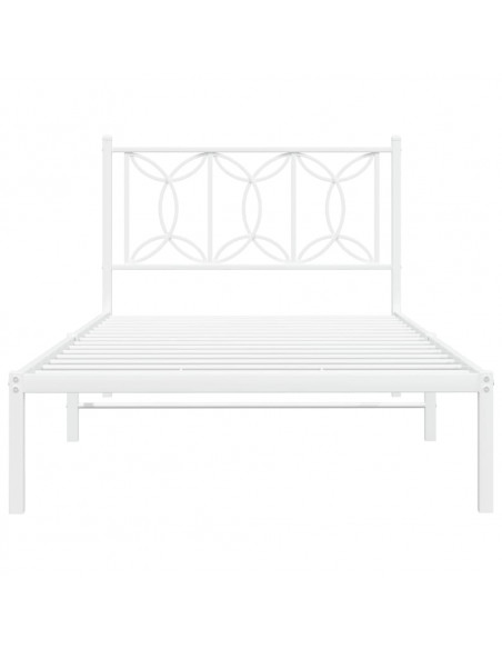 Giroletto con Testiera Metallo Bianco 100x190 cm