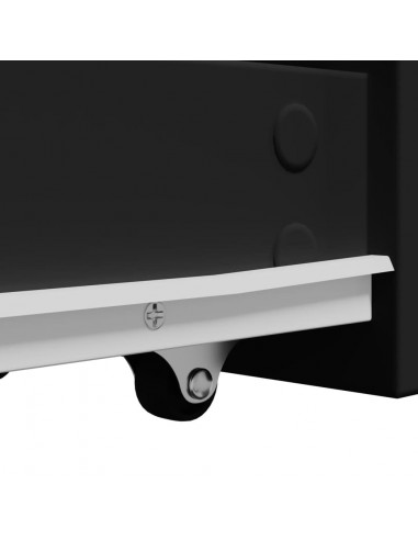 Armadietto da Bagno Stretto con Ruote Nero in Truciolato