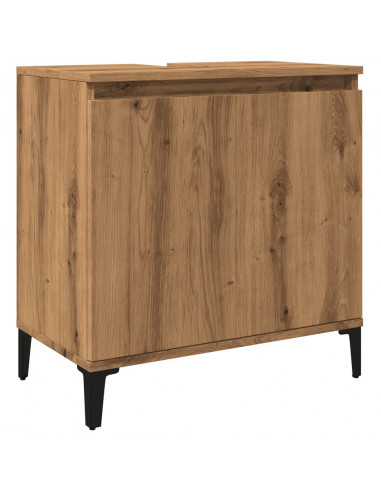 Mobile Lavabo Rovere Artigianale 58x33x60 cm Legno Multistrato