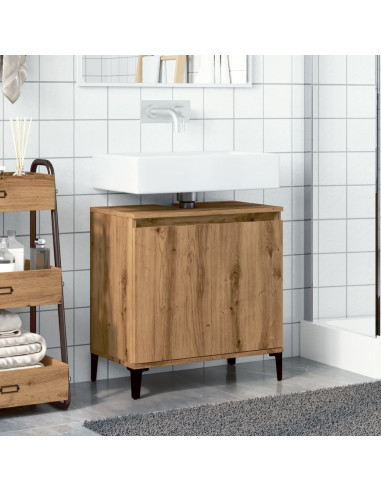 Mobile Lavabo Rovere Artigianale 58x33x60 cm Legno Multistrato