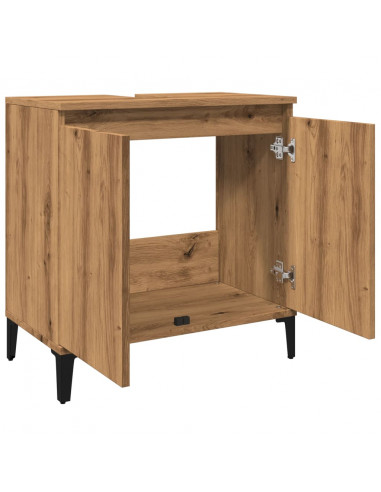 Mobile Lavabo Rovere Artigianale 58x33x60 cm Legno Multistrato