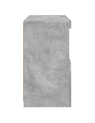 Credenza con Luci LED Grigio Cemento 60x37x67 cm
