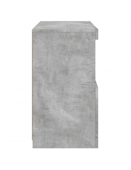 Credenza con Luci LED Grigio Cemento 60x37x67 cm