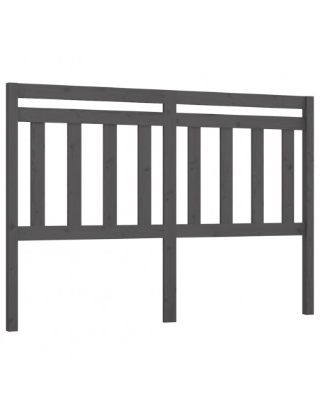 Testiera per Letto Grigia 156x4x100cm in Legno Massello di Pino