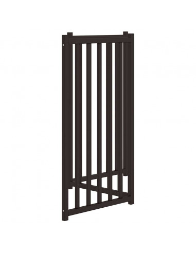 Cancello Cani Pieghevole 3 Pannelli Nero 150 cm Massello Abete