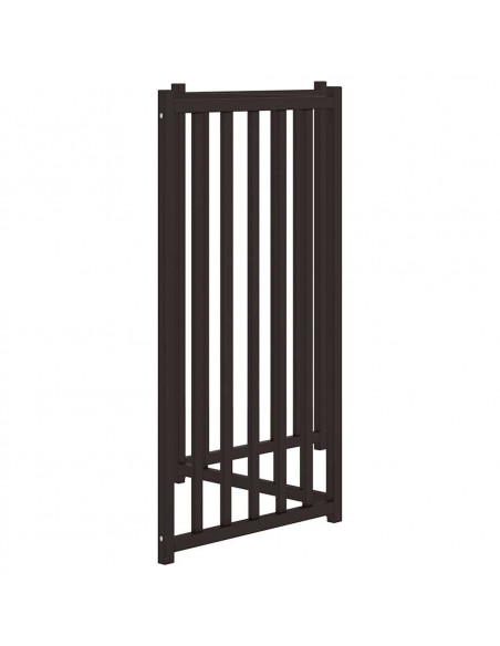 Cancello Cani Pieghevole 3 Pannelli Nero 150 cm Massello Abete